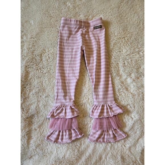 Matilda Jane Pink Striped Ruffle Pants size 6 - Picture 1 of 4